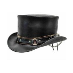 black leather top hat steampunk SR2 band