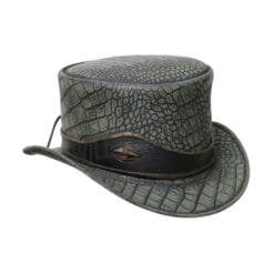 El Dorado Green Leather Top Hat With Eye Band | TH107C