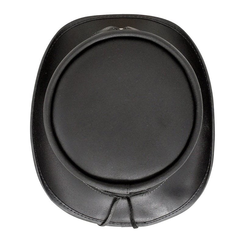 Pearl Concho Black Leather Top Hat – Victorian Western Style - Image 3