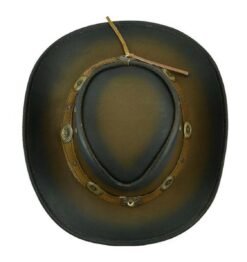 Western Cowboy Leather Hat Aussie Outback Concho Band, CBH9