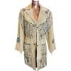 Women Native Indian Cowgirl Western Beige Suede Jacket, WSJ1