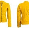 Women's Trendy Genuine Sheep Leather Fashion Jacket In Yellow Color