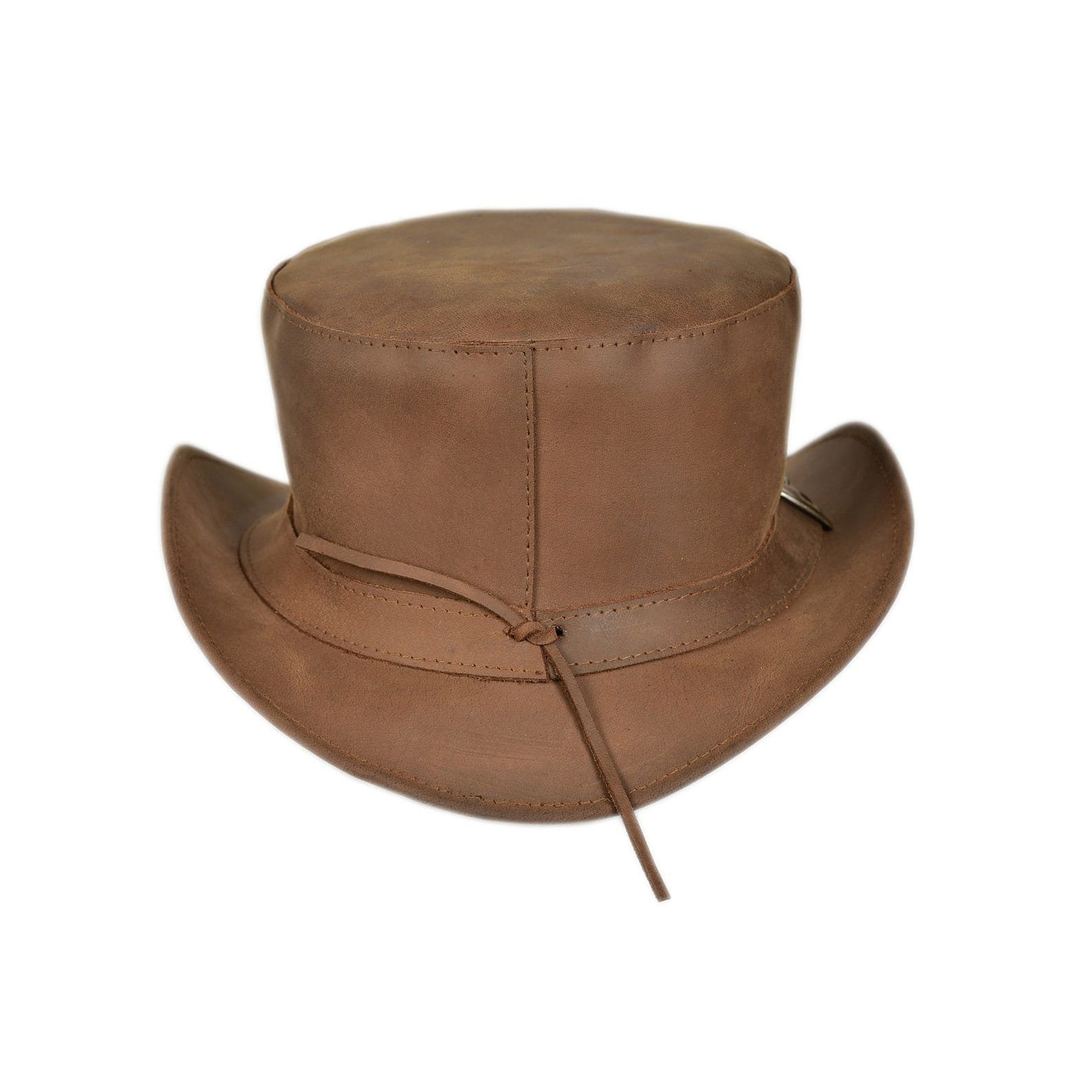 Bromley Light Brown Leather Top Hat With Carriage Band