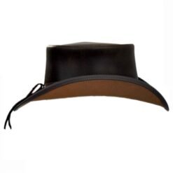 El Dorado Dark Brown Leather Top Hat Buffalo Nickel Band, TH104G