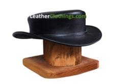 El Dorado Black Leather Short Top Hat, Unbanded