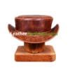 Cyprus tan leather short top hat with distressed vintage finish and low crown design