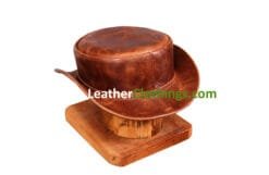 El Dorado Cyprus Tan Hampton Leather Short Top Hat, Unbanded