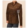 Brown Cowgirl Jacket For Womens with Bold Fringe Accents WJ33