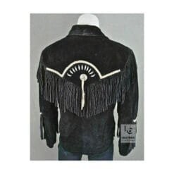 Superior Black Cowboy Suede Leather Jacket for Men MJ1020133