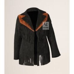 Women Western Cowgirl Black Brown Suede Jacket WSJ115D