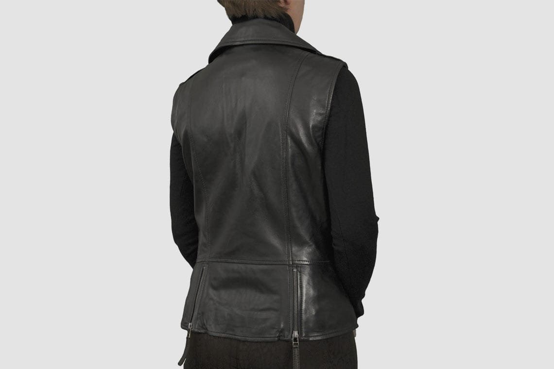 Black Leather Vest For Women | WBV2 - Image 2