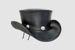 El Dorado Black Leather Top Hat Pale Rider Buffalo Nickel Band, TH104B