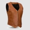 Brown Leather biker Vest for Women