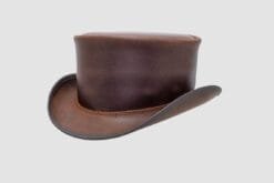 Alternative view of Marlow Brown Leather Top Hat – Classic Victorian Style