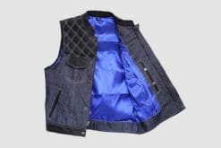 Alternative view of Leather Denim Motorcycle Vest for Men - Raven Ridge