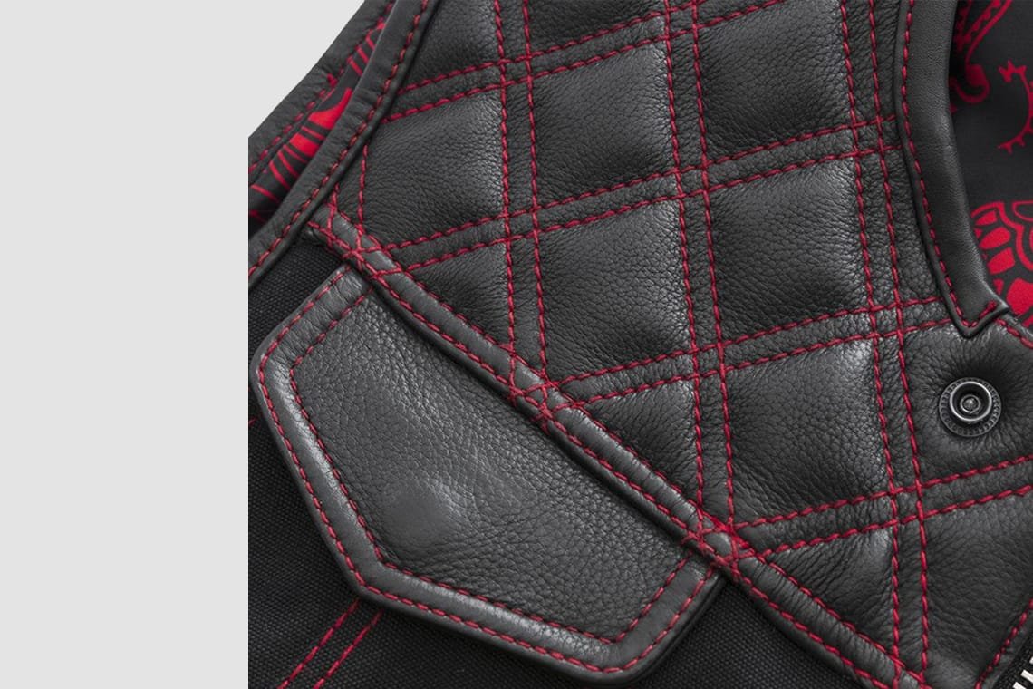 Men's Stinger Biker Vest Hunt Club Leather Vest - Image 3