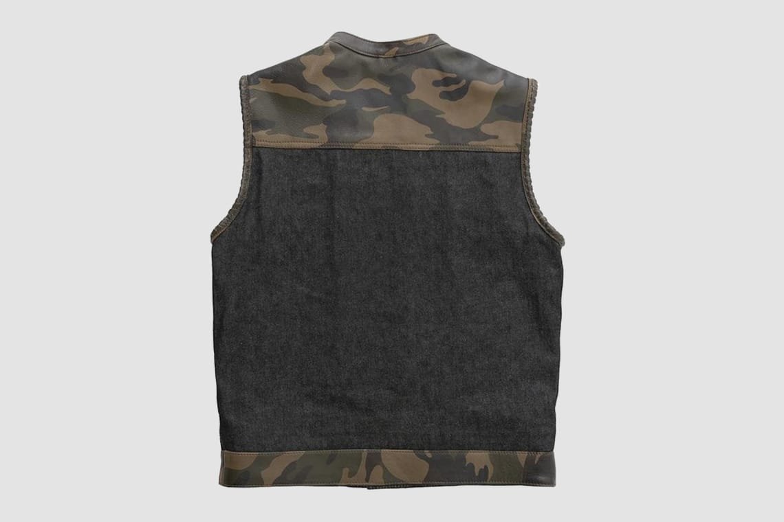 Sons Of Anarchy Camo Leather Vest | CLV21 - Image 2