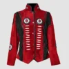 Western Red Suede Jacket For Womens | Military Style Jacket | WSMJ103