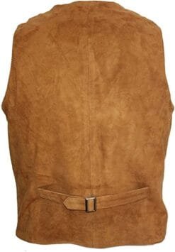 Brown Suede Vest With V-Neck Biker Vest Motorcycle Vest, SUV11