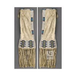 Artisanal Plains-Style Beaded Suede Pouch – Frontier Heritage Leather Case