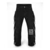 Men's black suede fringe pants with full-length side fringe and Western-inspired styling