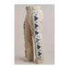 Men's beige suede fringe pants with Southwestern geometric side panels and long fringe