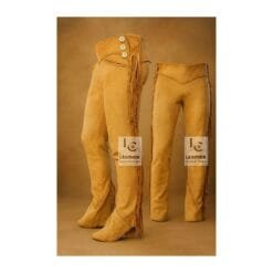 Men Cowboy Western Pant Brown Suede Fringes Pant MSP19