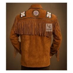 Native American Eagle Beaded Suede Fringes Jacket MSWJ22D