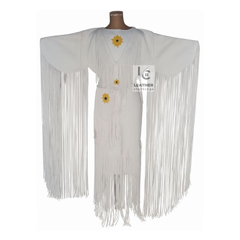 Western White Fringe Dress Womens