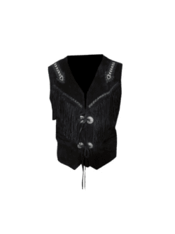 Cowgirl Black Suede Western Vest American Indian Vest