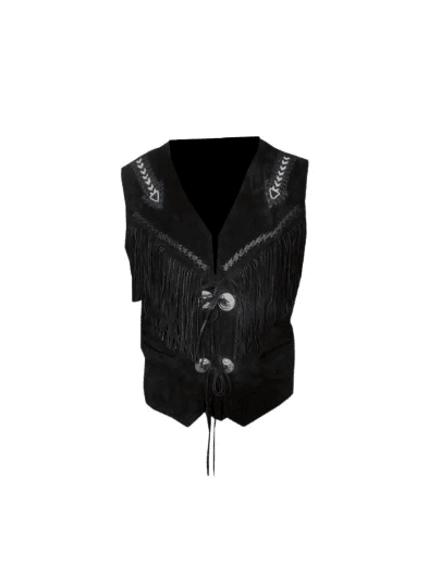 Cowgirl Black Suede Western Vest American Indian Vest