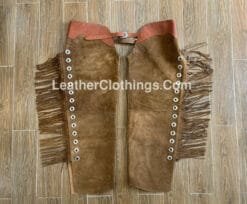 Brown Suede Chap With Fringes Cowgirl Chap leggings