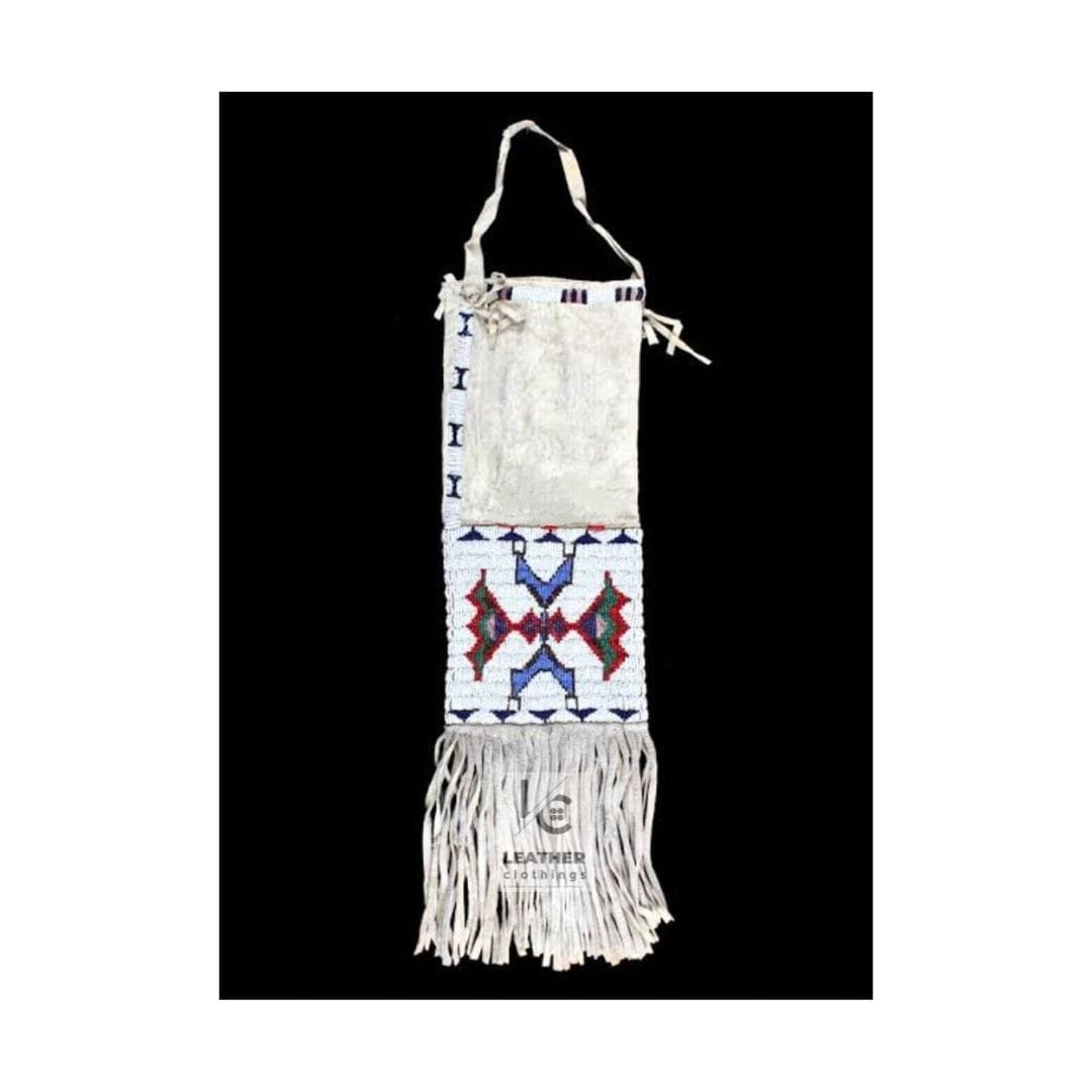 Suede Pipe Case With Beads And Fringes - PB13