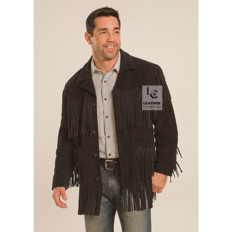 Western Suede Jacket for Mens Fringe Jacket MLJ80