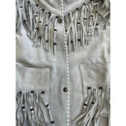 Women Native Indian Cowgirl Western Gray Suede Jacket WSJ1A