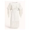 Women white wedding maxi with fringes - WLM7