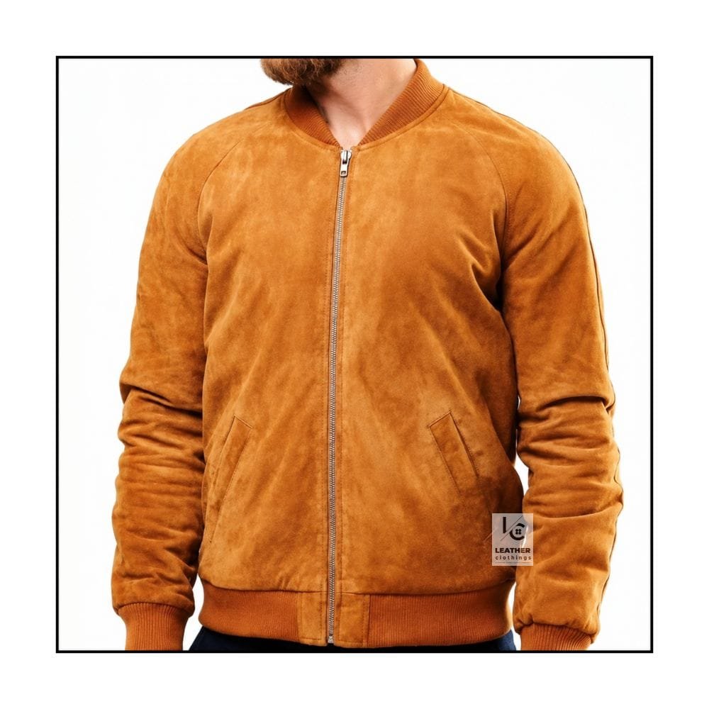 Best Brown Suede Leather Bomber Jackets for Men