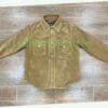 Men's Tan Suede Snap Shirt with Steel Metal Buttons