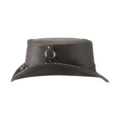 El Dorado Black Leather Top Hat Buckle Ring Band | TH122