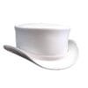 White leather top hat with Ghost Rider braided band and curved Western brim