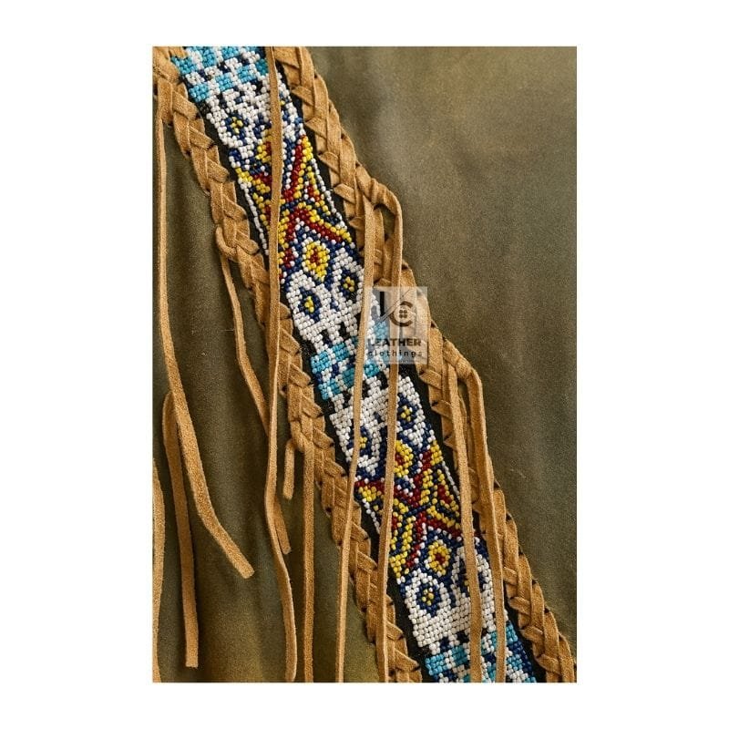 Native American shirt- Sioux-Inspired Beaded Suede War Shirt SWS2