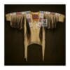 Men's Heritage War Bonnet Beaded Suede Leather Fringe Shirt with handcrafted shoulder beadwork and long leather fringe