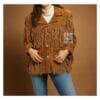 Women’s Western Cowgirl Brown Suede Jacket With Fringes WSJ4
