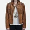 Women's Western Cowgirl Suede Shirt With Fringes And Beads WSJ21