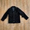 Men's Black Outrider cowhide suede fringe jacket with classic Western yoke and hand-cut fringe