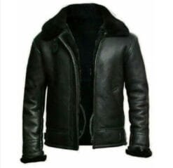 RAF B3 Bomber Aviator Jacket Black Sheepskin Pilot Flight Coat 1