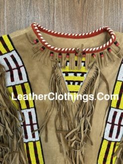 Sioux War Shirt Beaded Suede Native American Indian, SWS40