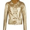 Metallic Gold Leather Fashion Jacket