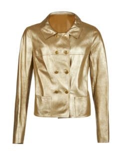 Metallic Gold Leather Fashion Jacket