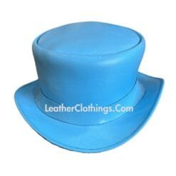El Dorado Blue Leather Top Hat Simple Band | TH121C